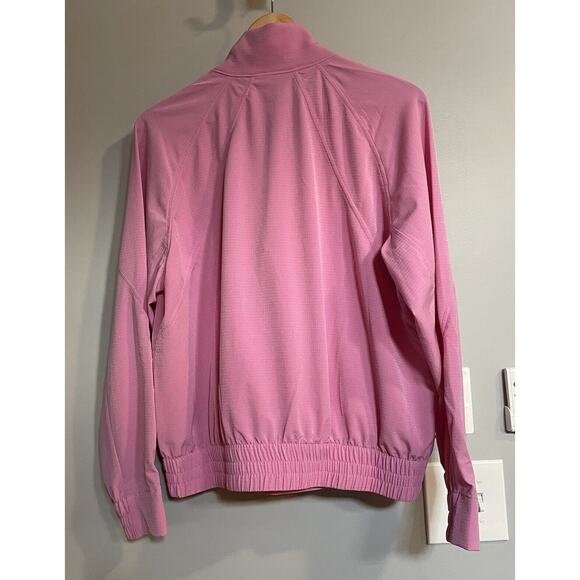 Athleta‎ Boundless Popover Jacket Maritima Pink Ripstop Kangaroo Pouch Medium - Picture 2 of 7